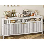 GustoWave 65.8 in Fluted Sideboard Buffet Cabinet, Modern Kitchen Storage Cabinet with Fluted Door, Elegant Wood Texture