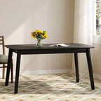 Okak 59IN Table à manger minimaliste avec pieds en bois, Table de cuisine moderne, Table rectangulaire pour salon, cuisine, salle à manger, Noir