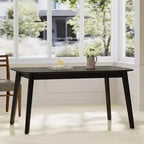 Okak 59IN Table à manger minimaliste avec pieds en bois, Table de cuisine moderne, Table rectangulaire pour salon, cuisine, salle à manger, Noir