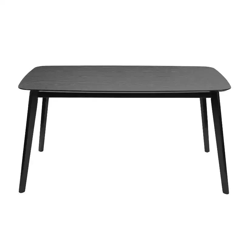 Okak 59IN Table à manger minimaliste avec pieds en bois, Table de cuisine moderne, Table rectangulaire pour salon, cuisine, salle à manger, Noir