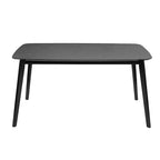Okak 59IN Table à manger minimaliste avec pieds en bois, Table de cuisine moderne, Table rectangulaire pour salon, cuisine, salle à manger, Noir