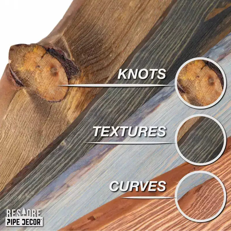 RESTORE Étagère murale en bois à rebord brut gris Riverstone de 24 po (bois seulement) par Pipe Decor