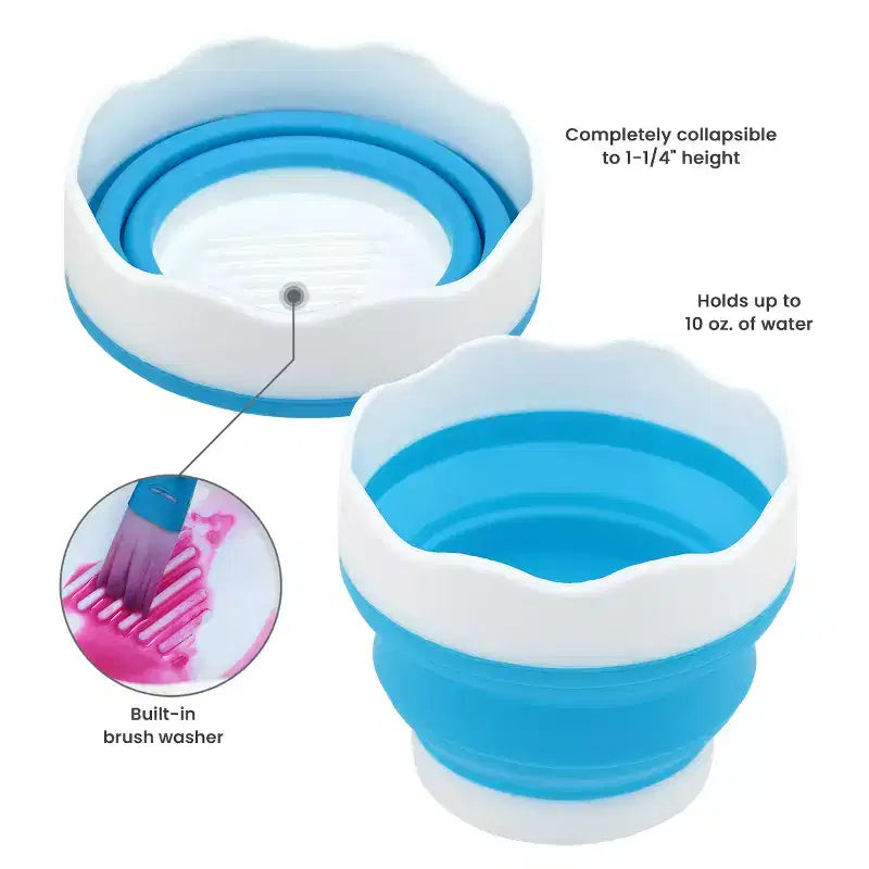 HG Art Concepts Mezzo Organiseur d'aquarelle pour studio d'artiste - Support de pinceaux d'aquarelle avec palette, égouttoir, gobelets pliables, godets magnétiques et