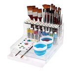 HG Art Concepts Mezzo Organiseur d'aquarelle pour studio d'artiste - Support de pinceaux d'aquarelle avec palette, égouttoir, gobelets pliables, godets magnétiques et