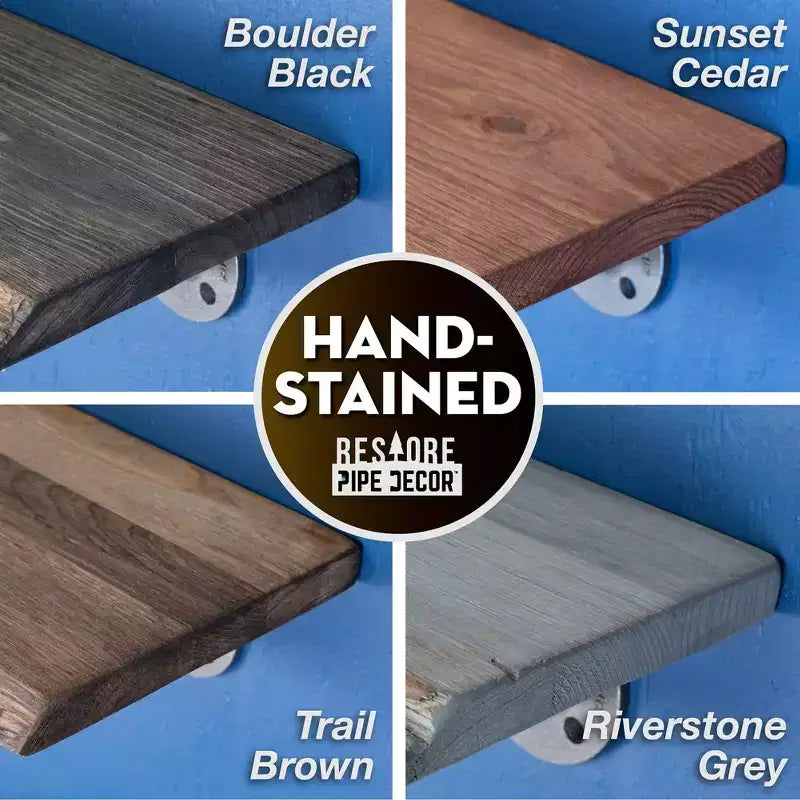 Étagère en bois à bords bruts Riverstone gris de 91,44 cm (bois seulement) RESTORE par Pipe Decor
