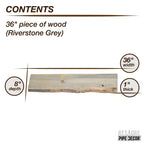 Étagère en bois à bords bruts Riverstone gris de 91,44 cm (bois seulement) RESTORE par Pipe Decor