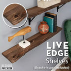 Étagère en bois à bord brut RESTORE Trail Brown de 91,44 cm (bois seulement) par Pipe Decor