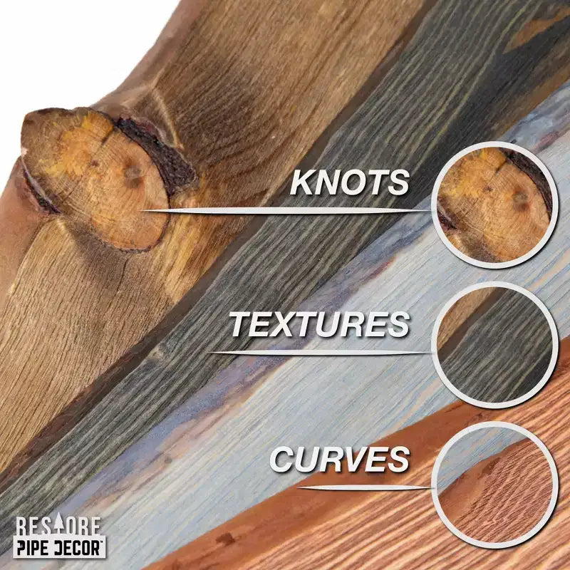 Étagère en bois à bord brut RESTORE Trail Brown de 91,44 cm (bois seulement) par Pipe Decor