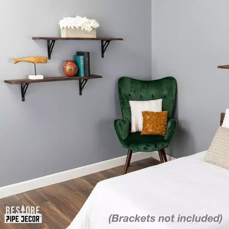 Étagère en bois à bord brut RESTORE Trail Brown de 91,44 cm (bois seulement) par Pipe Decor