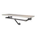 Pipe Decor 36 in. Wall Mounted Clothing Rack with Wood Shelf, Riverstone Grey