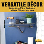 Pipe Decor Porte-vêtements mural de 91 cm avec étagère en bois, gris Riverstone