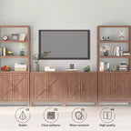 Meuble de rangement 76 cm, buffet en bois à double porte avec 2 étagères réglables, armoire d'entrée rustique marron pour cuisine, chambre, salon