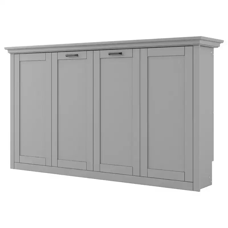 Lit escamotable en bois, lit mural Murphy, lit escamotable multifonctionnel avec meuble pliable, lit plateforme pour chambre à coucher, chambre d'amis, bureau, gris