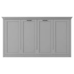 Lit escamotable en bois, lit mural Murphy, lit escamotable multifonctionnel avec meuble pliable, lit plateforme pour chambre à coucher, chambre d'amis, bureau, gris