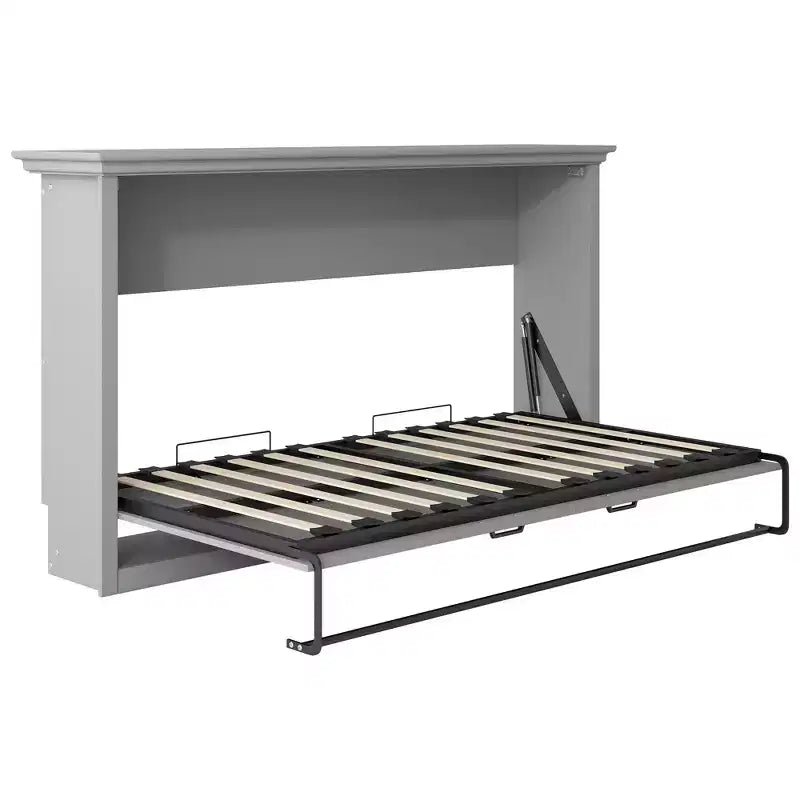 Lit escamotable en bois, lit mural Murphy, lit escamotable multifonctionnel avec meuble pliable, lit plateforme pour chambre à coucher, chambre d'amis, bureau, gris