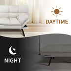 Canapé-lit futon convertible en similicuir Dyonery 71 avec dossier et accoudoirs réglables, canapé-lit confortable pour les petits espaces