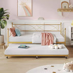 Lit de repos gigogne - Lit de repos jumeau avec gigogne, cadre de canapé en métal avec support de lattes en acier - Lit de repos multifonctionnel pour chambre à coucher, chambre d'amis
