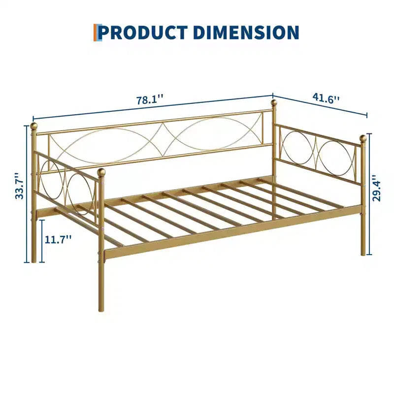 Lit de repos gigogne - Lit de repos jumeau avec gigogne, cadre de canapé en métal avec support de lattes en acier - Lit de repos multifonctionnel pour chambre à coucher, chambre d'amis