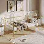 Lit de repos gigogne - Lit de repos jumeau avec gigogne, cadre de canapé en métal avec support de lattes en acier - Lit de repos multifonctionnel pour chambre à coucher, chambre d'amis