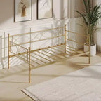 Lit de repos gigogne - Lit de repos jumeau avec gigogne, cadre de canapé en métal avec support de lattes en acier - Lit de repos multifonctionnel pour chambre à coucher, chambre d'amis