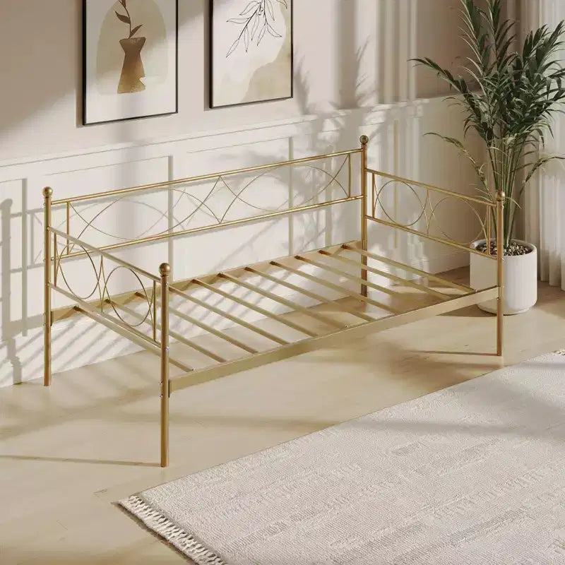 Lit de repos gigogne - Lit de repos jumeau avec gigogne, cadre de canapé en métal avec support de lattes en acier - Lit de repos multifonctionnel pour chambre à coucher, chambre d'amis