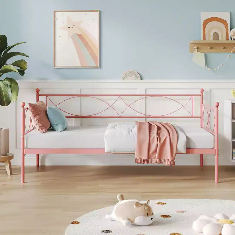 Lit de repos gigogne - Lit de repos jumeau avec gigogne, cadre de canapé en métal avec support de lattes en acier - Lit de repos multifonctionnel pour chambre à coucher, chambre d'amis
