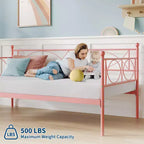 Lit de repos gigogne - Lit de repos jumeau avec gigogne, cadre de canapé en métal avec support de lattes en acier - Lit de repos multifonctionnel pour chambre à coucher, chambre d'amis