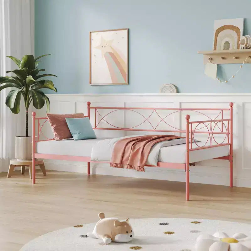 Lit de repos gigogne - Lit de repos jumeau avec gigogne, cadre de canapé en métal avec support de lattes en acier - Lit de repos multifonctionnel pour chambre à coucher, chambre d'amis