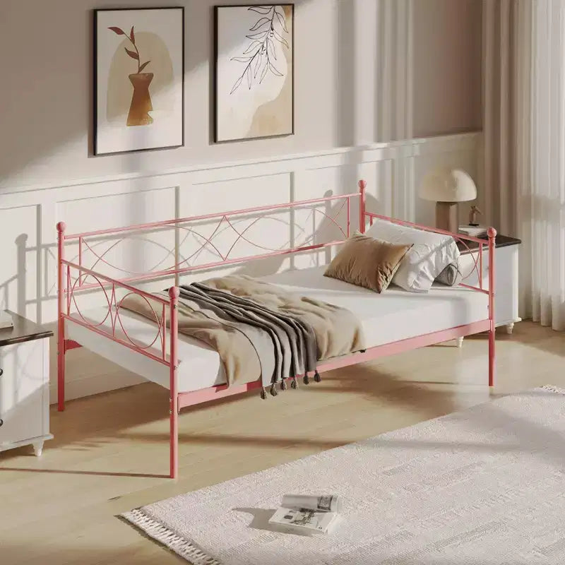 Lit de repos gigogne - Lit de repos jumeau avec gigogne, cadre de canapé en métal avec support de lattes en acier - Lit de repos multifonctionnel pour chambre à coucher, chambre d'amis