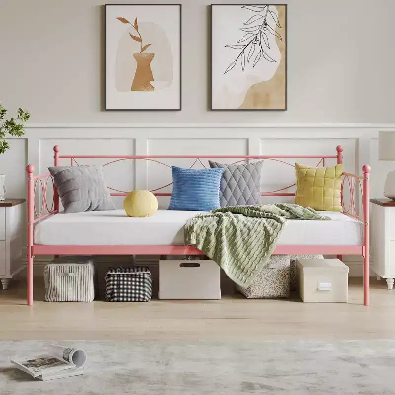 Lit de repos gigogne - Lit de repos jumeau avec gigogne, cadre de canapé en métal avec support de lattes en acier - Lit de repos multifonctionnel pour chambre à coucher, chambre d'amis