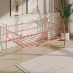 Lit de repos gigogne - Lit de repos jumeau avec gigogne, cadre de canapé en métal avec support de lattes en acier - Lit de repos multifonctionnel pour chambre à coucher, chambre d'amis