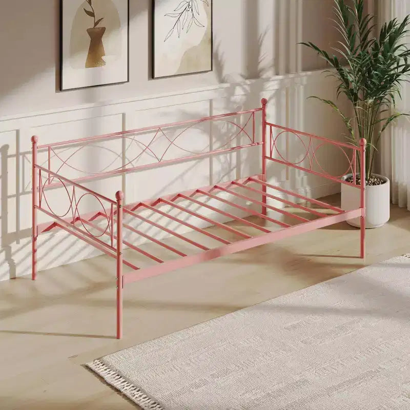 Lit de repos gigogne - Lit de repos jumeau avec gigogne, cadre de canapé en métal avec support de lattes en acier - Lit de repos multifonctionnel pour chambre à coucher, chambre d'amis