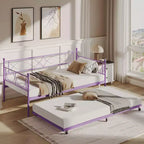 Lit de repos gigogne - Lit de repos jumeau avec gigogne, cadre de canapé en métal avec support de lattes en acier - Lit de repos multifonctionnel pour chambre à coucher, chambre d'amis