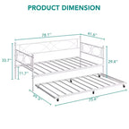 Lit de repos gigogne - Lit de repos jumeau avec gigogne, cadre de canapé en métal avec support de lattes en acier - Lit de repos multifonctionnel pour chambre à coucher, chambre d'amis
