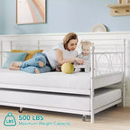 Lit de repos gigogne - Lit de repos jumeau avec gigogne, cadre de canapé en métal avec support de lattes en acier - Lit de repos multifonctionnel pour chambre à coucher, chambre d'amis