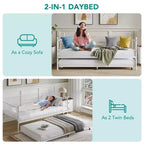 Lit de repos gigogne - Lit de repos jumeau avec gigogne, cadre de canapé en métal avec support de lattes en acier - Lit de repos multifonctionnel pour chambre à coucher, chambre d'amis