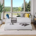 Lit de repos gigogne - Lit de repos jumeau avec gigogne, cadre de canapé en métal avec support de lattes en acier - Lit de repos multifonctionnel pour chambre à coucher, chambre d'amis