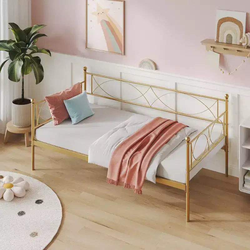 Lit de repos gigogne - Lit de repos jumeau avec gigogne, cadre de canapé en métal avec support de lattes en acier - Lit de repos multifonctionnel pour chambre à coucher, chambre d'amis