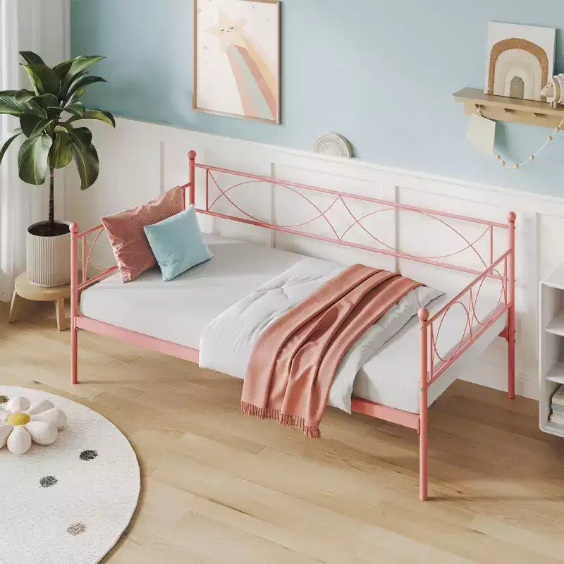 Lit de repos gigogne - Lit de repos jumeau avec gigogne, cadre de canapé en métal avec support de lattes en acier - Lit de repos multifonctionnel pour chambre à coucher, chambre d'amis