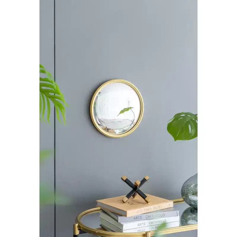MAYEERTY D11 Miroir rond, miroir circulaire avec cadre en fer pour salon, chambre à coucher, coiffeuse, entrée, couloir, or