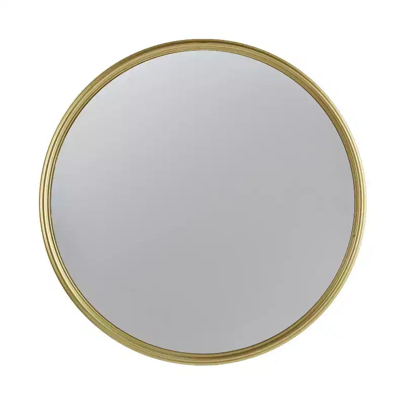MAYEERTY D11 Miroir rond, miroir circulaire avec cadre en fer pour salon, chambre à coucher, coiffeuse, entrée, couloir, or