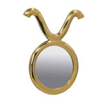MAYEERTY Miroir mural rond moderne de 12,5 x 16 po avec cadre en aluminium, décoration murale pour entrée, salon, couloir, doré