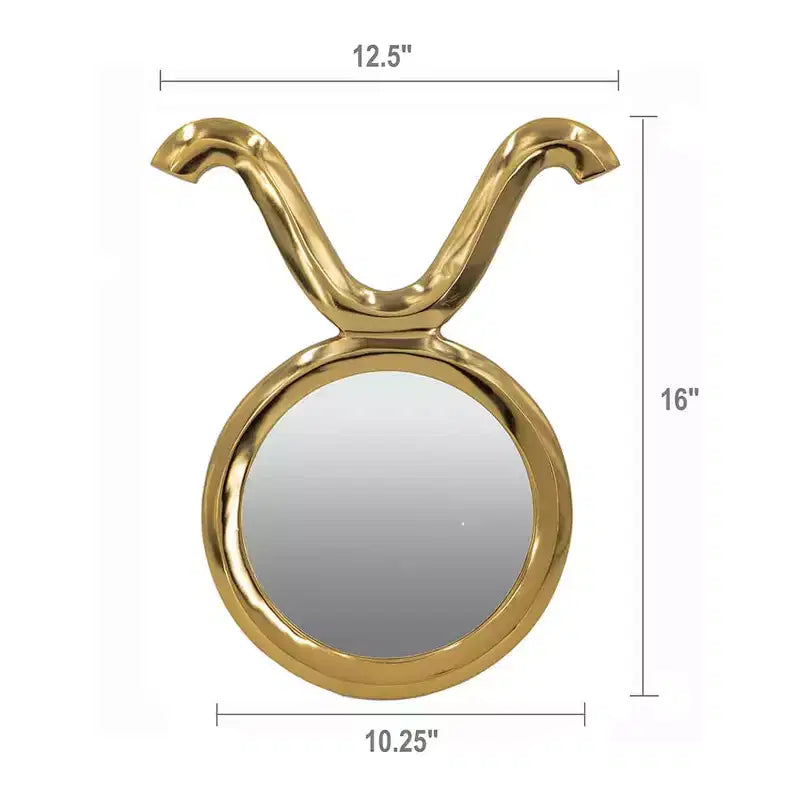 MAYEERTY Miroir mural rond moderne de 12,5 x 16 po avec cadre en aluminium, décoration murale pour entrée, salon, couloir, doré