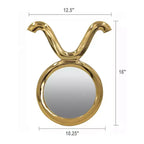 MAYEERTY Miroir mural rond moderne de 12,5 x 16 po avec cadre en aluminium, décoration murale pour entrée, salon, couloir, doré