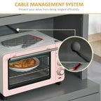 Meuble de cuisine, armoire de garde-manger de 70 po avec porte vitrée, armoire de rangement avec étagères réglables et espace pour micro-ondes pour salle à manger