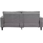 MAYEERTY Canapé 3 places à cadre en bois, moderne et confortable, avec revêtement en tissu, pour salon et chambre, gris clair