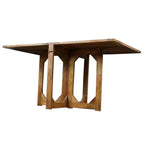 Table à manger rectangulaire Royal Hampton de 62 pouces, en bois de manguier naturel fabriqué à la main avec fermetures magnétiques