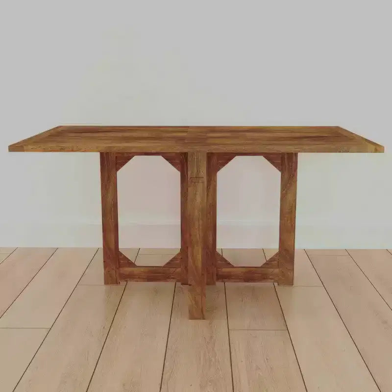 Table à manger rectangulaire Royal Hampton de 62 pouces, en bois de manguier naturel fabriqué à la main avec fermetures magnétiques