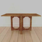 Table à manger rectangulaire Royal Hampton de 62 pouces, en bois de manguier naturel fabriqué à la main avec fermetures magnétiques