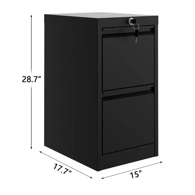 Meuble de classement avec serrure à 2 tiroirs, classeur vertical en métal pour documents de format lettre/légal, rangement de dossiers pour bureau à domicile, nécessite un assemblage